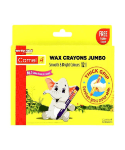 Camel Jumbo Wax Crayons 12 Colour Shades