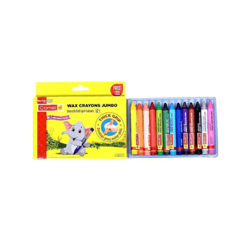 Camel Jumbo Wax Crayons 12 Colour Shades